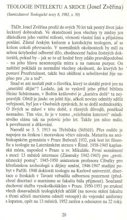 Slovo o této době / Teologie intelektu a srdce (Josef Zvěřina) / strana 20
