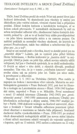 Slovo o této době / Teologie intelektu a srdce (Josef Zvěřina) / strana 20