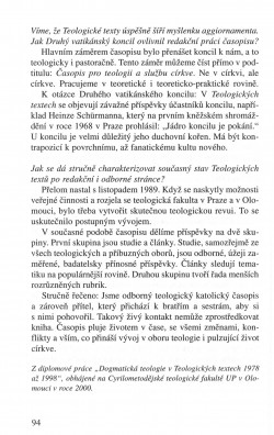 V zápasech za Boží věc / ROZHOVORY / Se Zdeňkem Stodůlkou o Teologických textech / strana 94