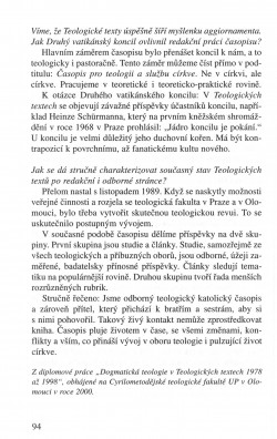 V zápasech za Boží věc / ROZHOVORY / Se Zdeňkem Stodůlkou o Teologických textech / strana 94