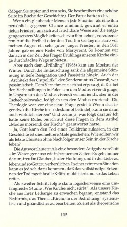 Wie Kirche nicht stirbt / Aus der Rede bei der Verleihung der Theologischen Ehrendoktorwürde in Bonn am 4. 5. 1991 / Seite 115 Wie Kirche nicht stirbt / Aus der Rede bei der Verleihung der Theologischen Ehrendoktorwürde in Bonn am 4. 5. 1991 / Seite 115