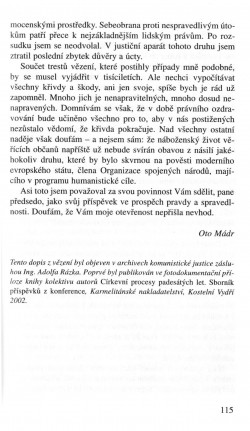 V zápasech za Boží věc / DOKUMENTY / Dopis z vězení / strana 115