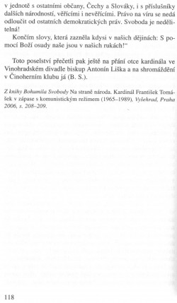 V zápasech za Boží věc / DOKUMENTY / Poselství kardinála Tomáška / strana 118