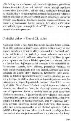 V zápasech za Boží věc / INTERPRETACE / Teologie umírající církve dnes (Aleš Opatrný) / strana 149