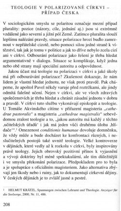 V zápasech za Boží věc / TEXTY / Teologie v polarizované církvi – případ Česka / strana 208
