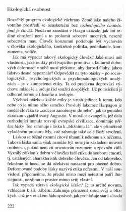 V zápasech za Boží věc / TEXTY / Člověk ekologický – zahradník země / strana 222