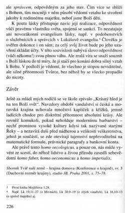 V zápasech za Boží věc / TEXTY / Člověk ekologický – zahradník země / strana 226