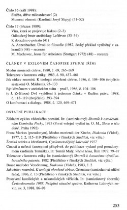 V zápasech za Boží věc / BIBLIOGRAFIE / Do roku 1989 / strana 253