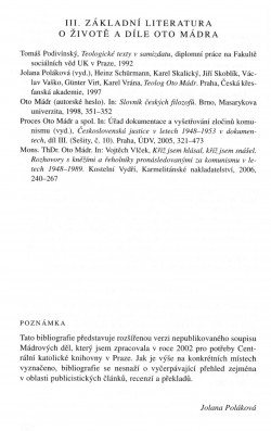 V zápasech za Boží věc / BIBLIOGRAFIE / Základní literatura o životě a díle Oto Mádra / strana 264