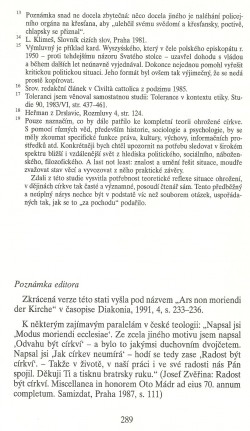 Slovo o této době / Jak církev neumírá (K teologii ohrožené církve) / strana 289