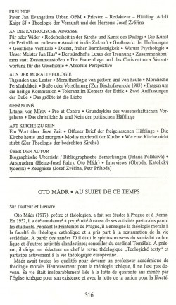 Slovo o této době / Oto Mádr, Au sujet de ce temps (Presentation du livre) / strana 316