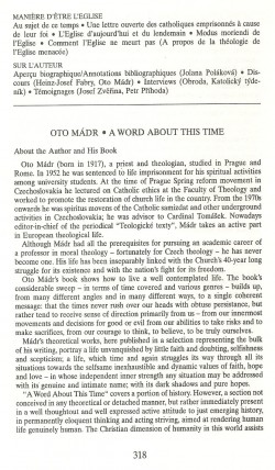 Slovo o této době / Oto Mádr, A Word About This Time (About the book) / strana 318