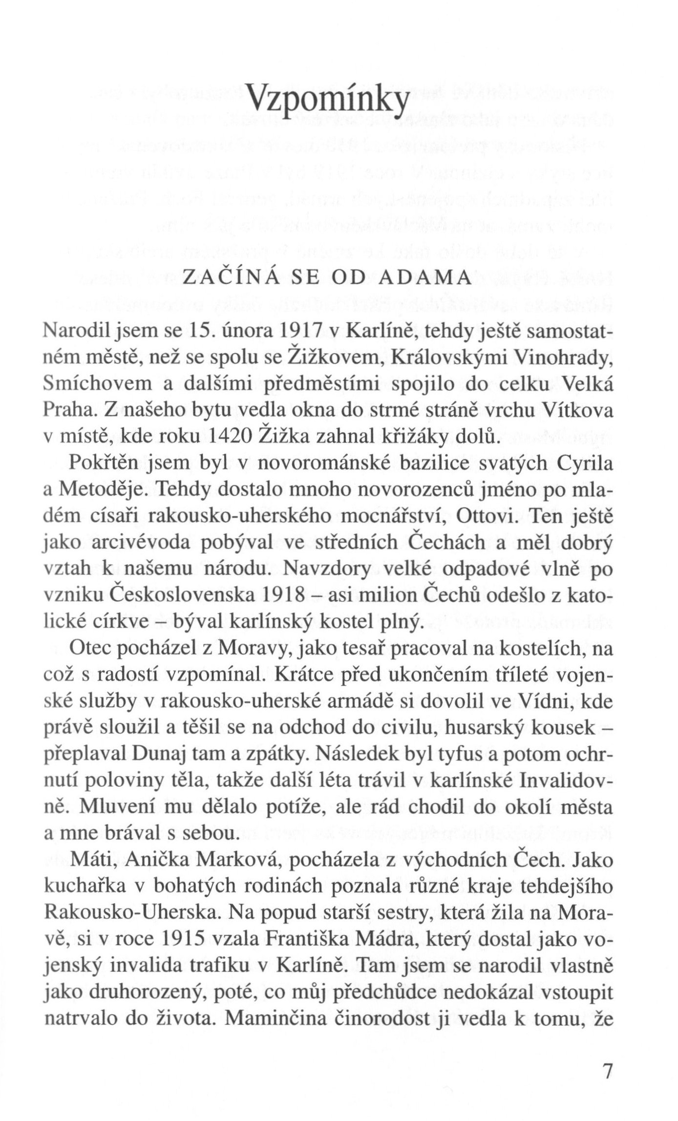 V zápasech za Boží věc / VZPOMÍNKY / Začíná se od Adama / strana 7