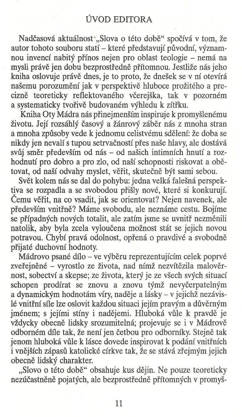 Slovo o této době / Úvod editora (Jolana Poláková) / strana 11