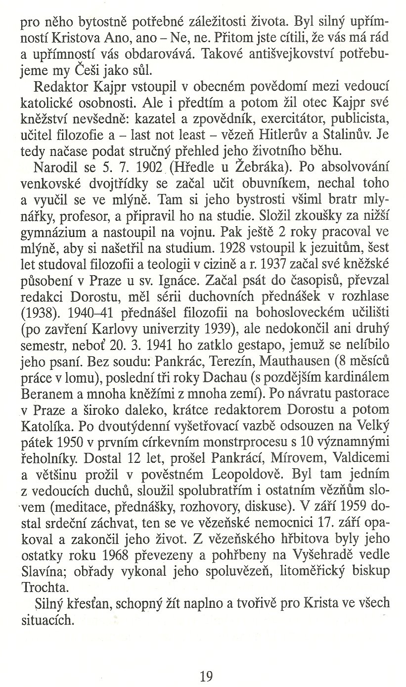 Slovo o této době / Kněz – redaktor – vězeň (Adolf Kajpr) / strana 19