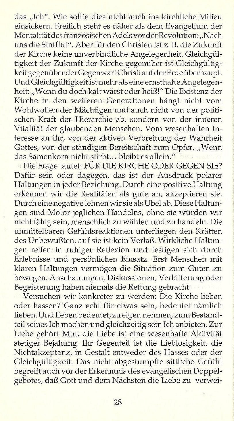 Wie Kirche nicht stirbt / Dafür oder dagegen / Seite 28