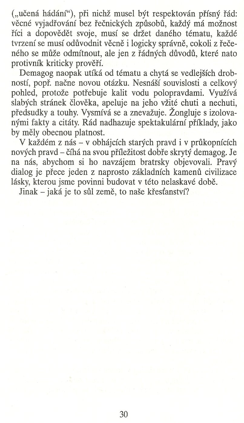 Slovo o této době / Svoboda slova v církvi a umění dialogu / strana 30