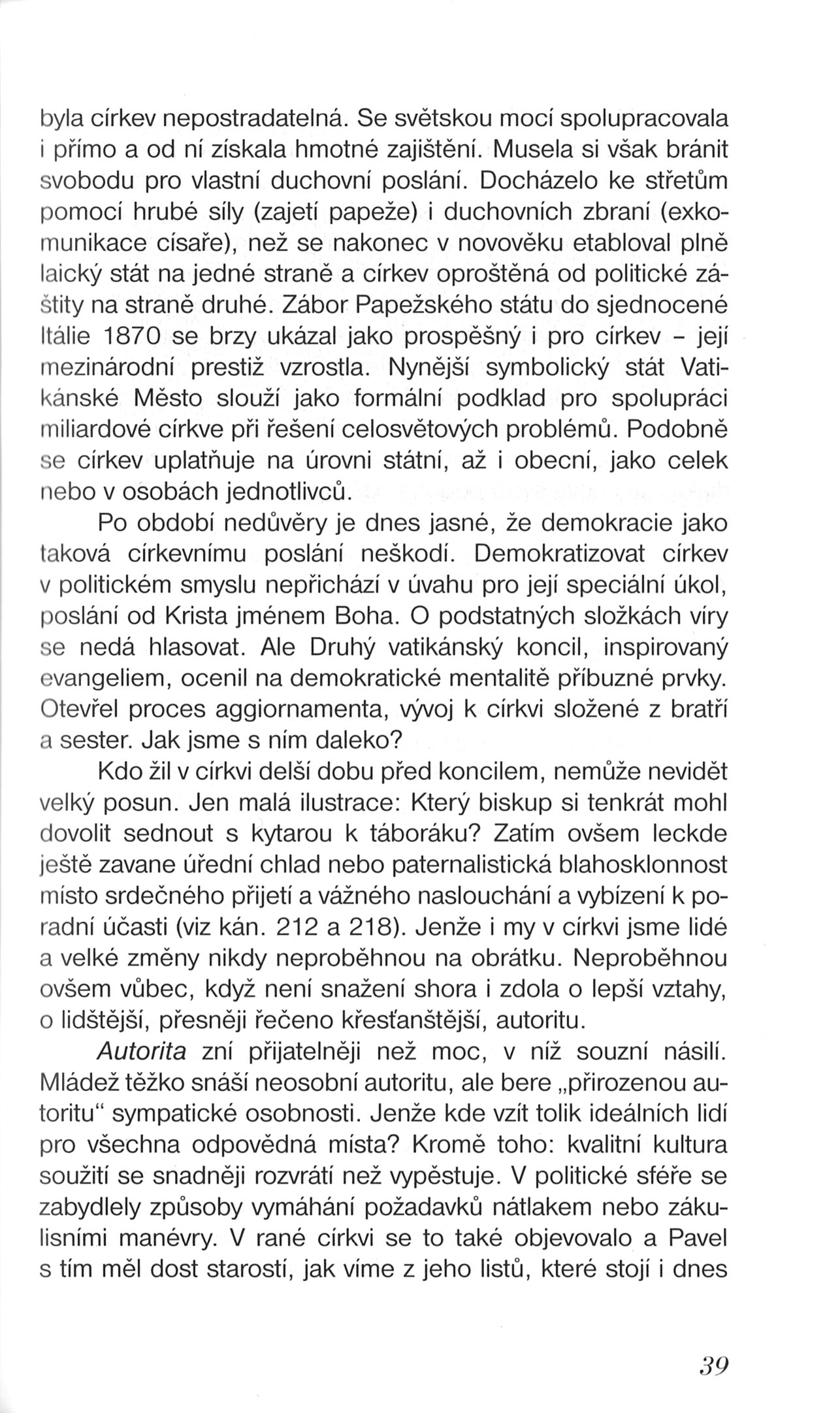 K jádru věci / Od moci k autoritě a dialogu / strana 39