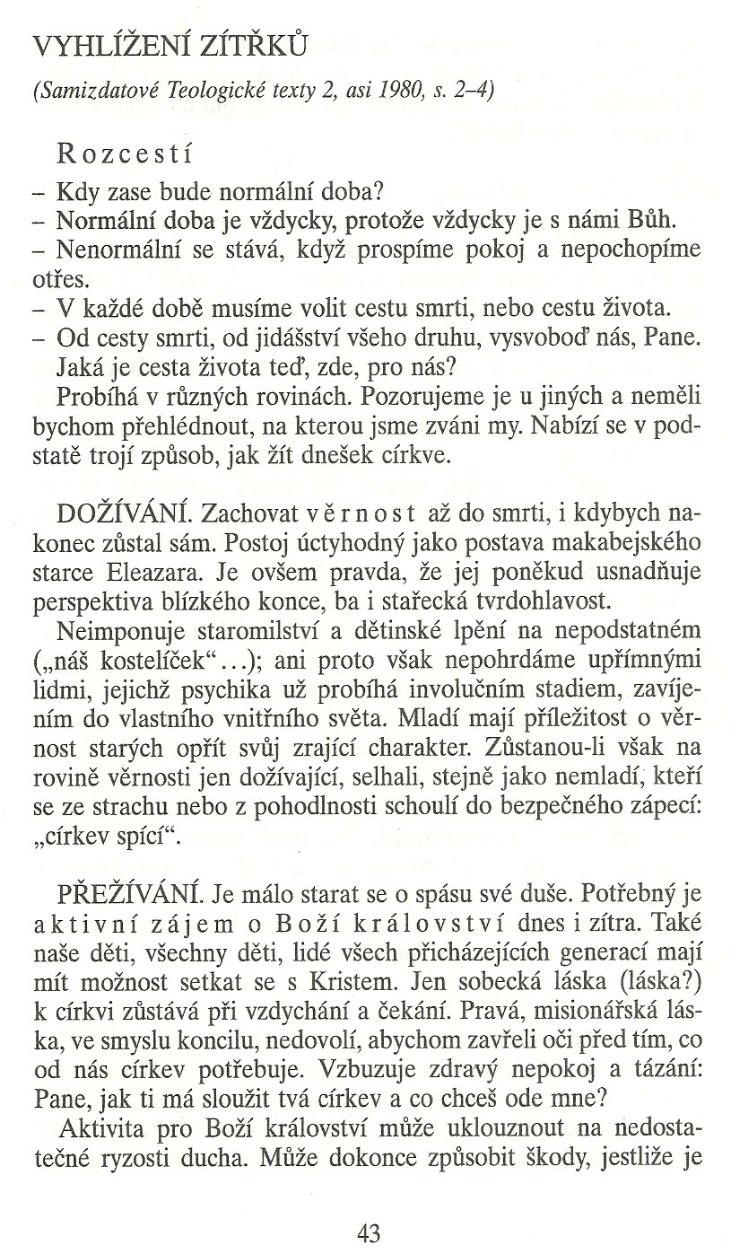 Slovo o této době / Vyhlížení zítřků / strana 43