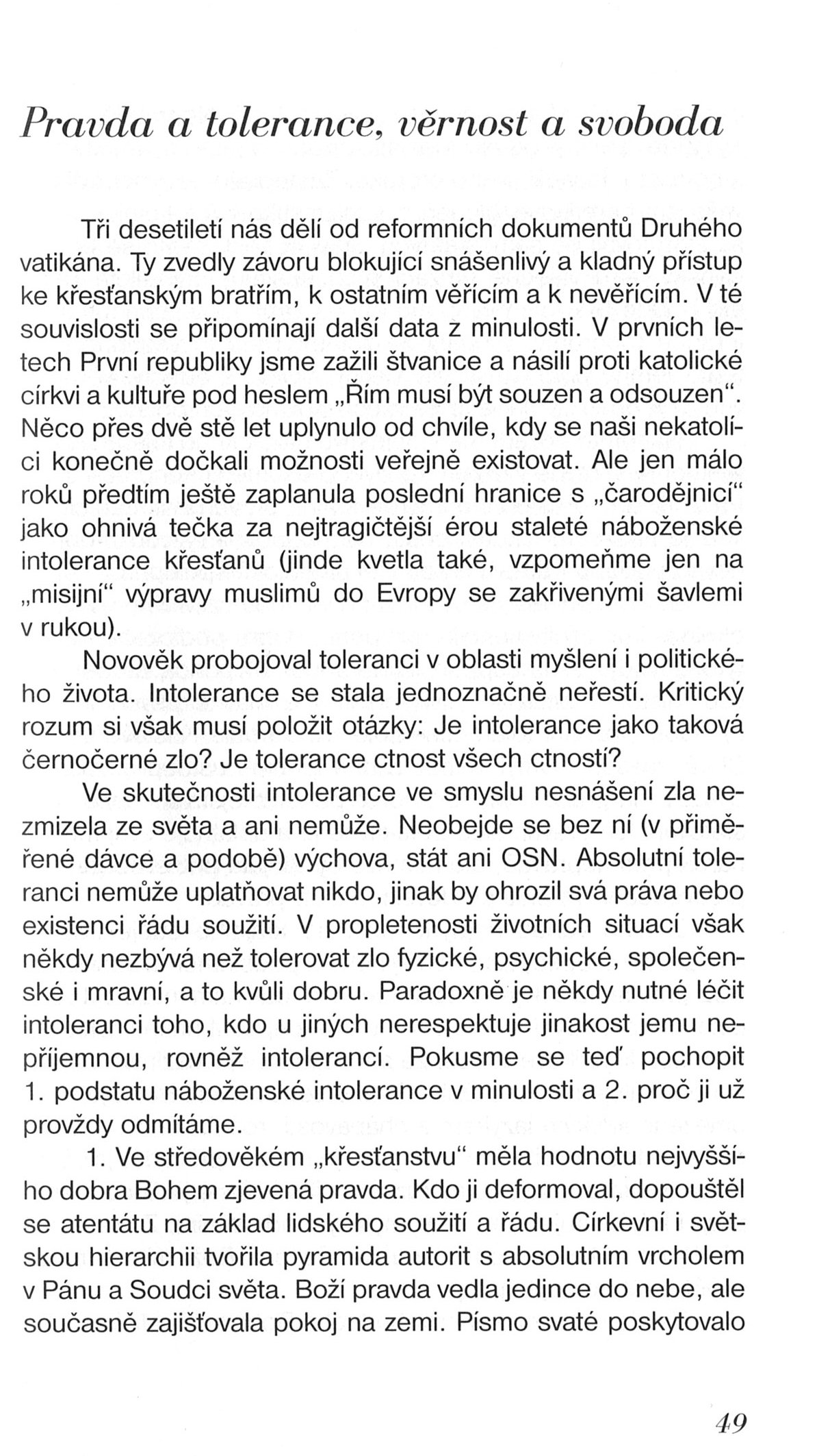 K jádru věci / Pravda a tolerance, věrnost a svoboda / strana 49