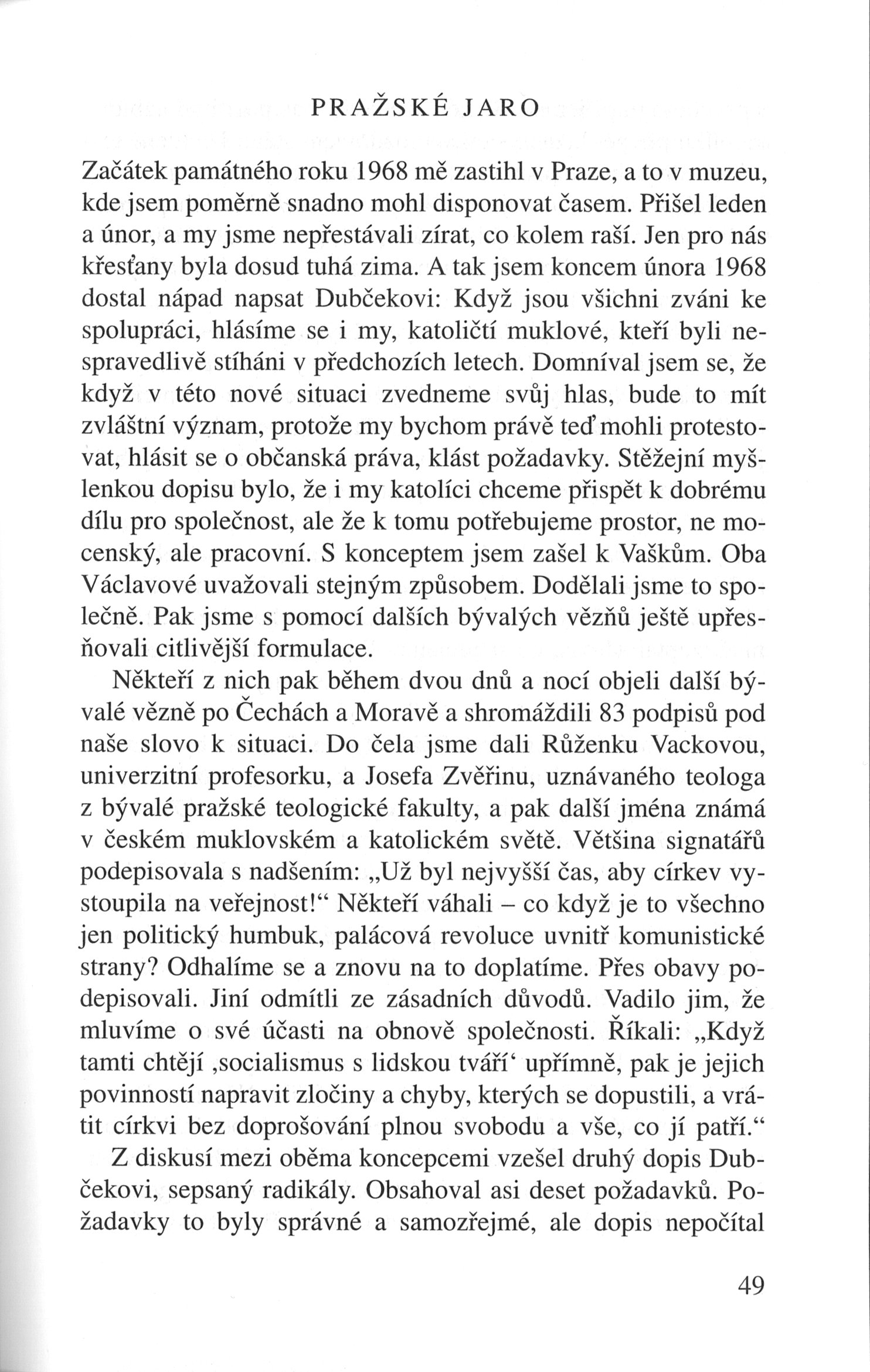 V zápasech za Boží věc / VZPOMÍNKY / Pražské jaro / strana 49