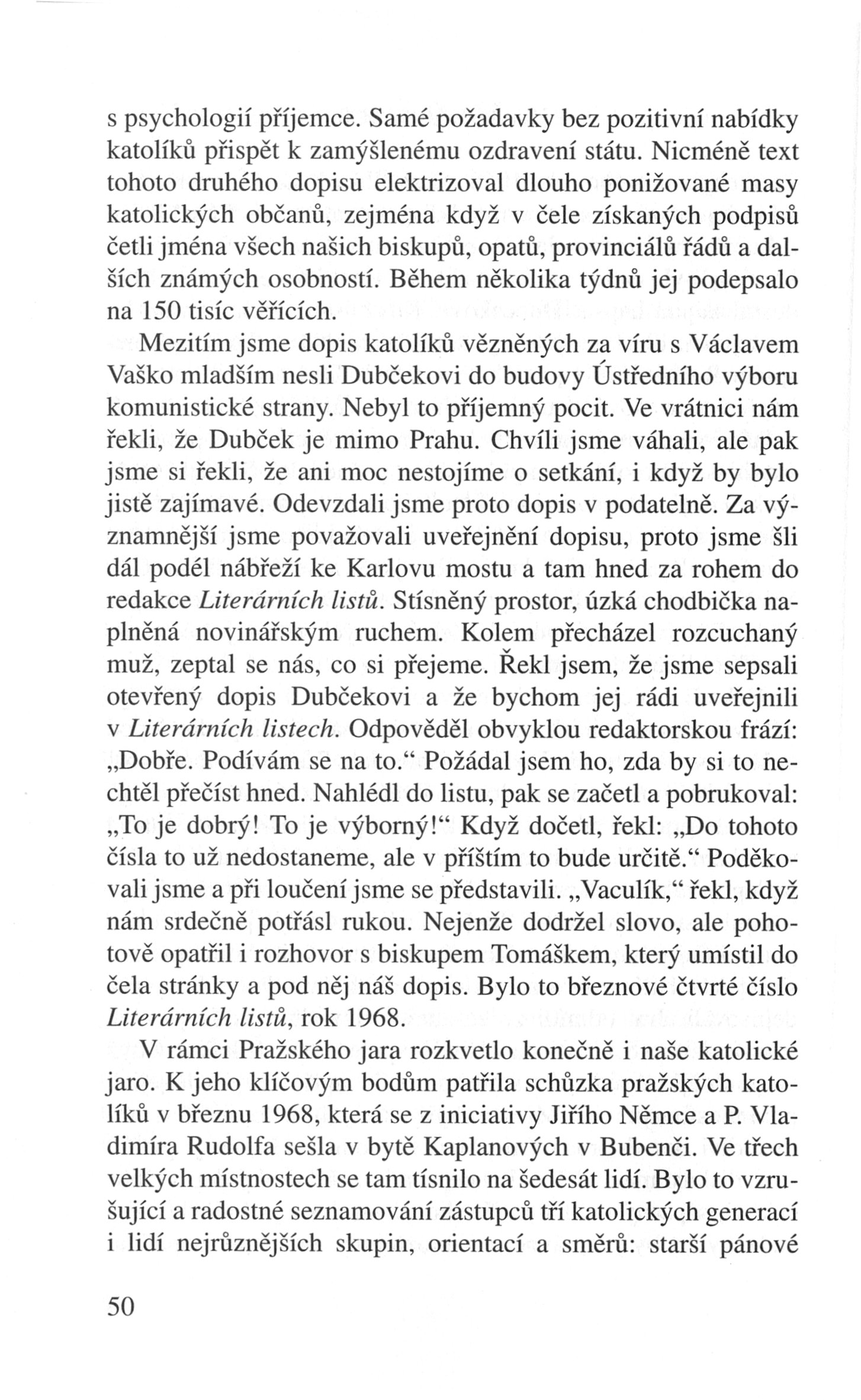 V zápasech za Boží věc / VZPOMÍNKY / Pražské jaro / strana 50