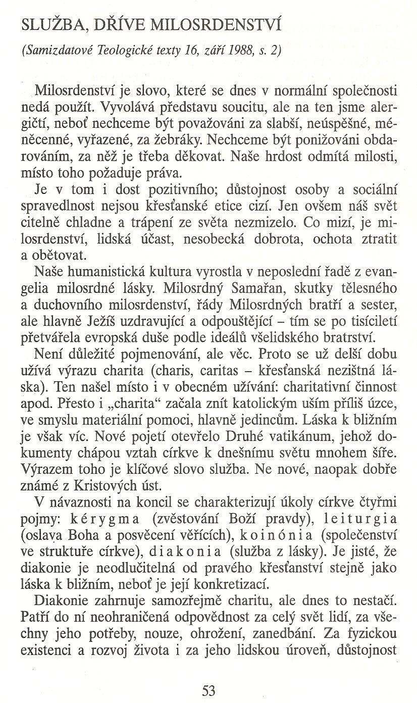 Slovo o této době / Služba, dříve milosrdenství / strana 53