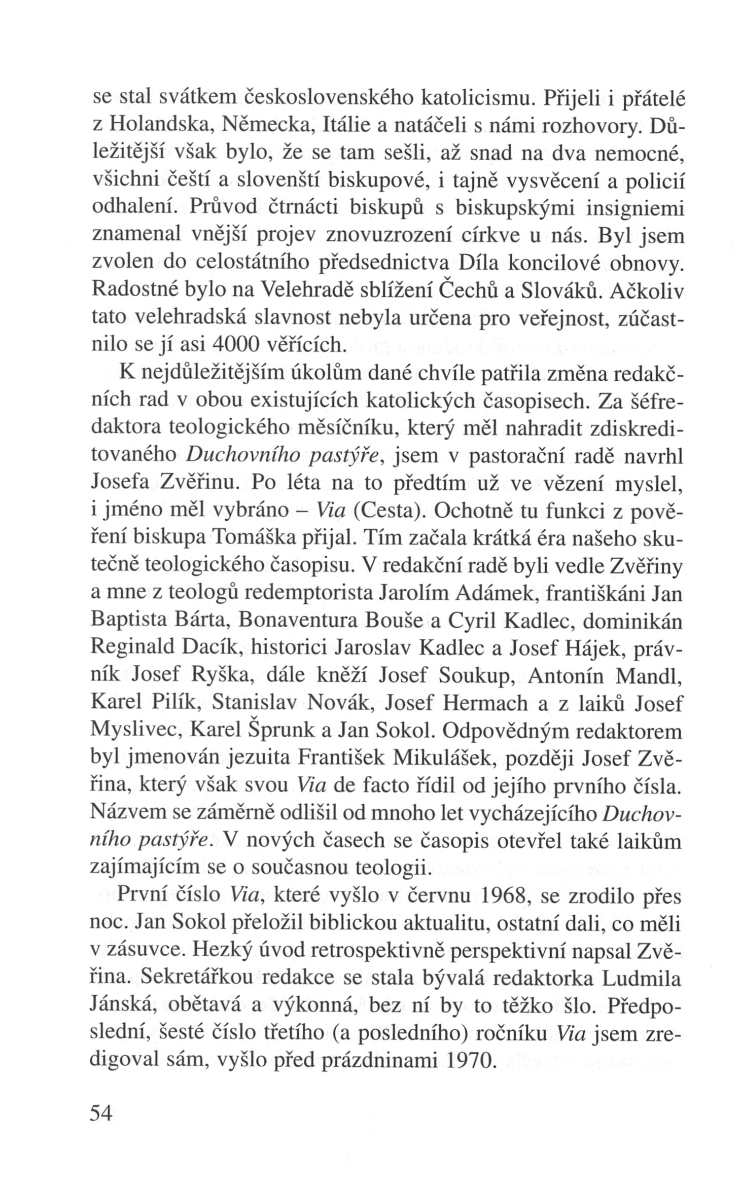 V zápasech za Boží věc / VZPOMÍNKY / Pražské jaro / strana 54