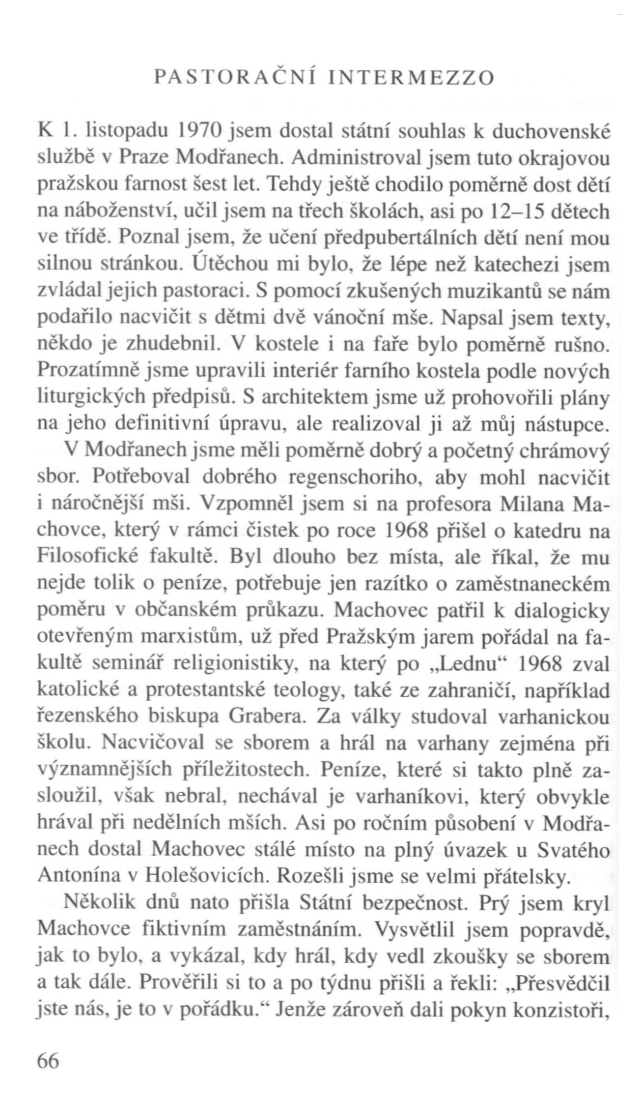 V zápasech za Boží věc / VZPOMÍNKY / Pastorační intermezzo / strana 66