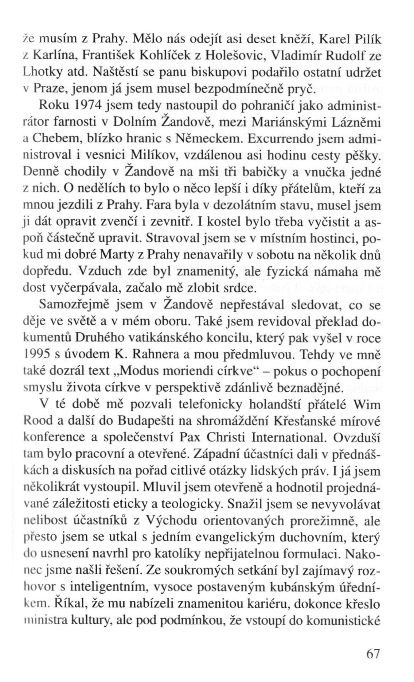 V zápasech za Boží věc / VZPOMÍNKY / Pastorační intermezzo / strana 67
