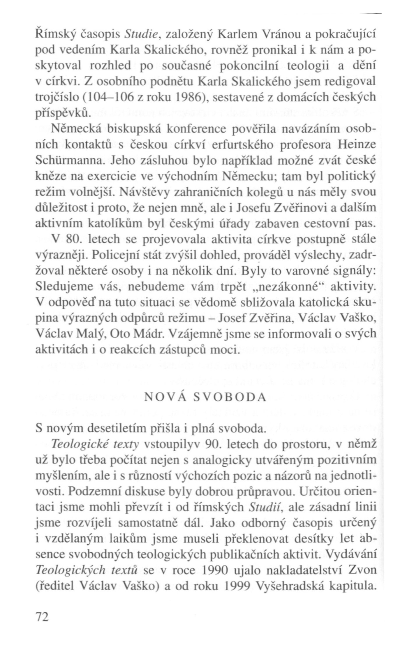 V zápasech za Boží věc / VZPOMÍNKY / Nová svoboda / strana 72