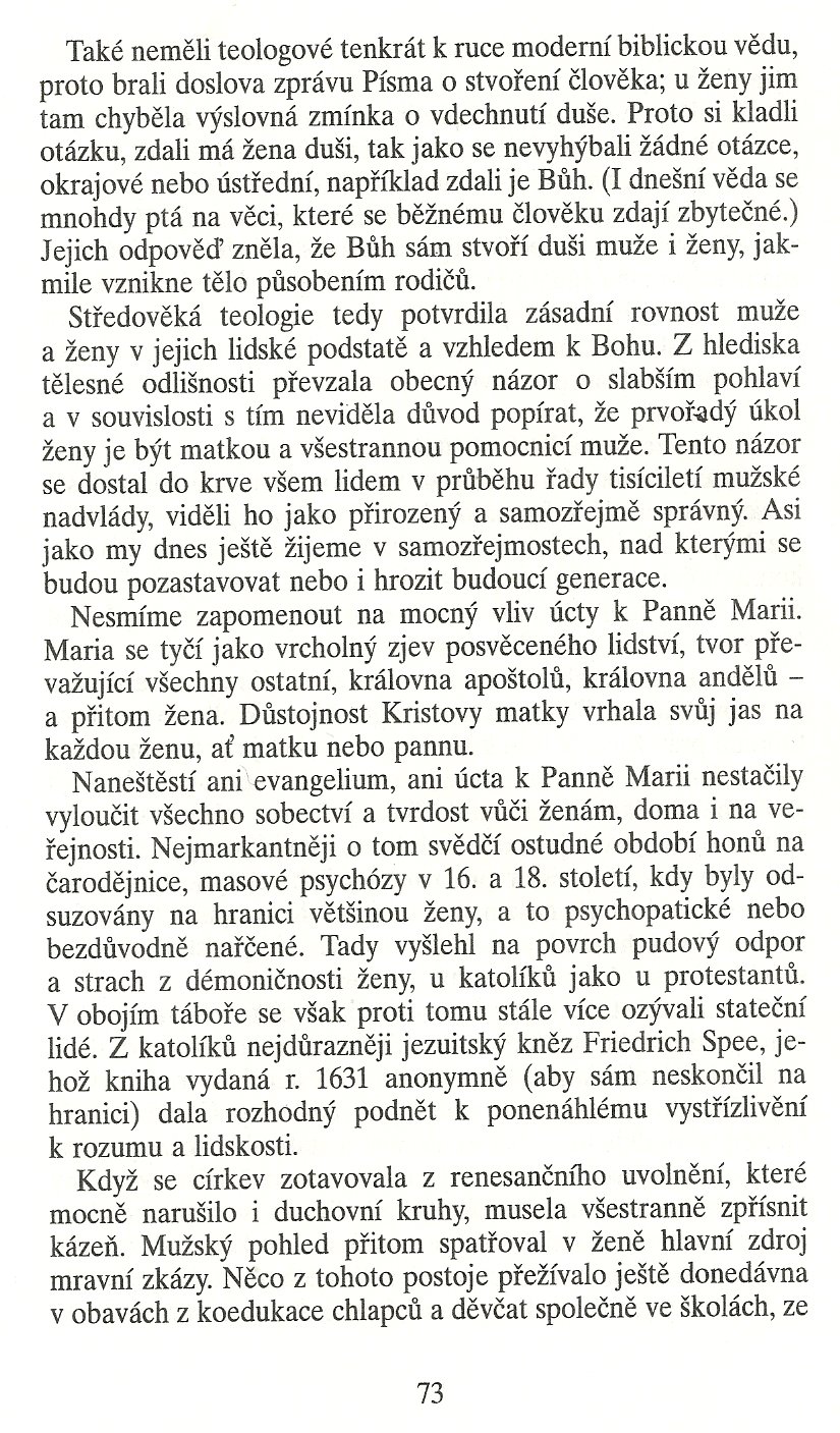 Slovo o této době / Ženská otázka a křesťanství / strana 73