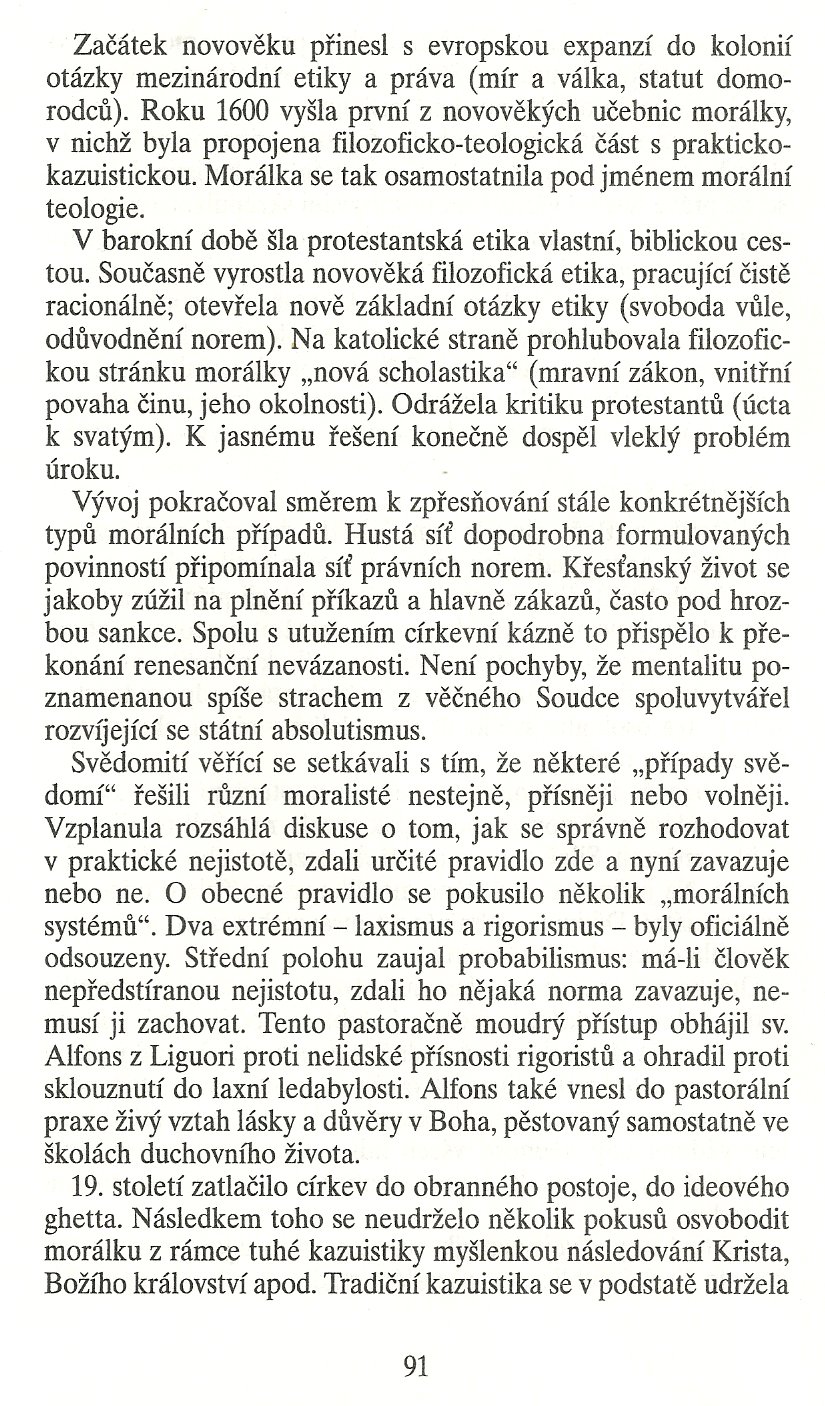 Slovo o této době / Minulost a dnešek morální teologie / strana 91