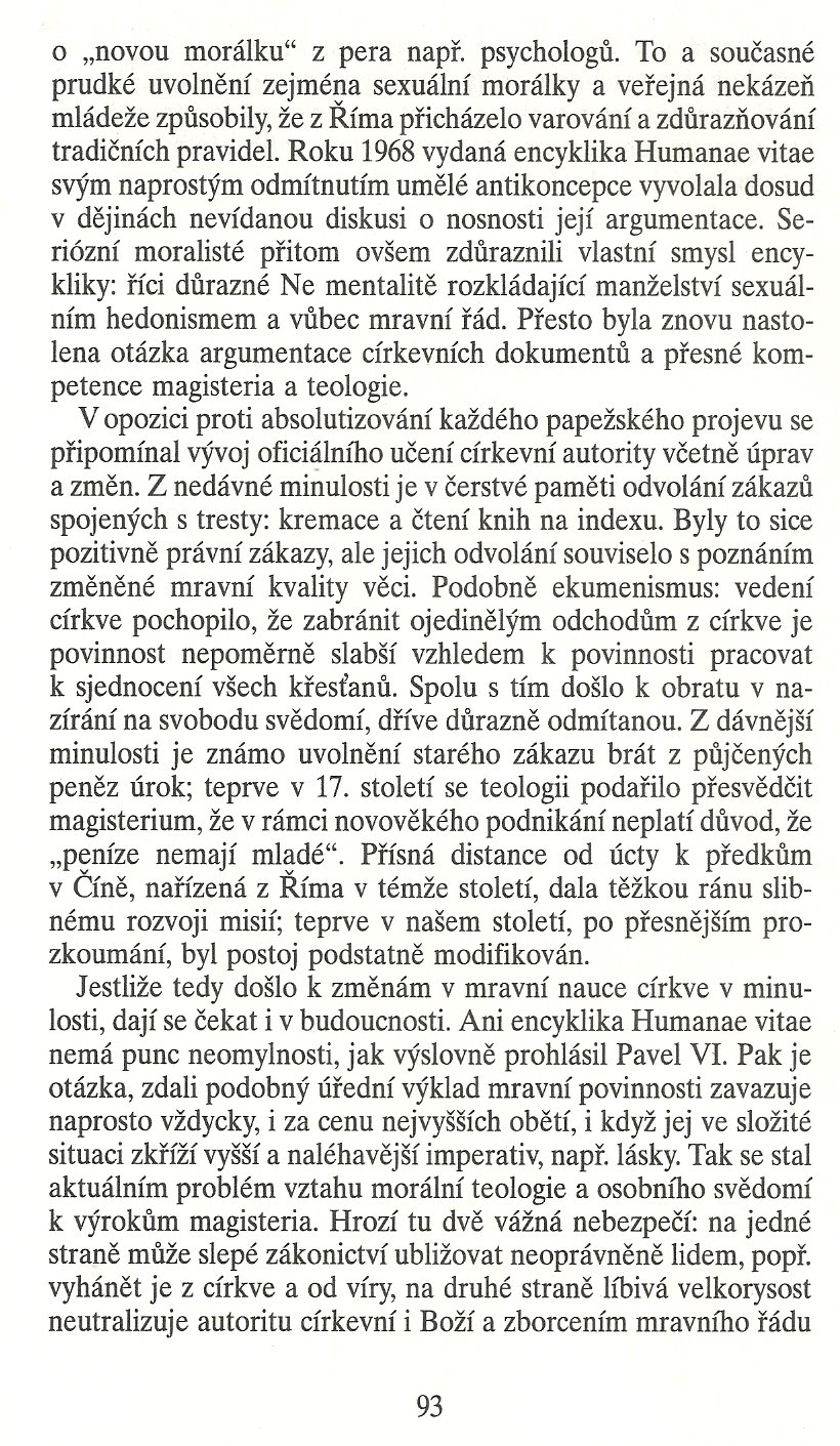 Slovo o této době / Minulost a dnešek morální teologie / strana 93