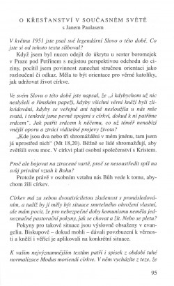 V zápasech za Boží věc / ROZHOVORY / S Janem Paulasem o křesťanství v současném světě / strana 95