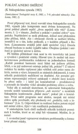 Slovo o této době / Pokání anebo smíření (K biskupskému synodu 1983) / strana 108