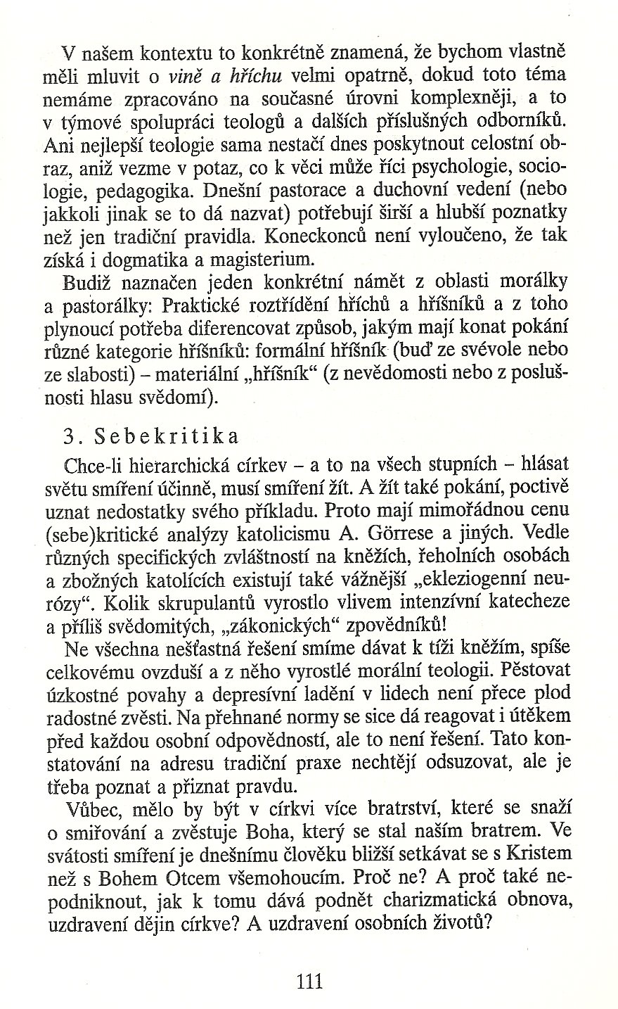Slovo o této době / Pokání anebo smíření (K biskupskému synodu 1983) / strana 111