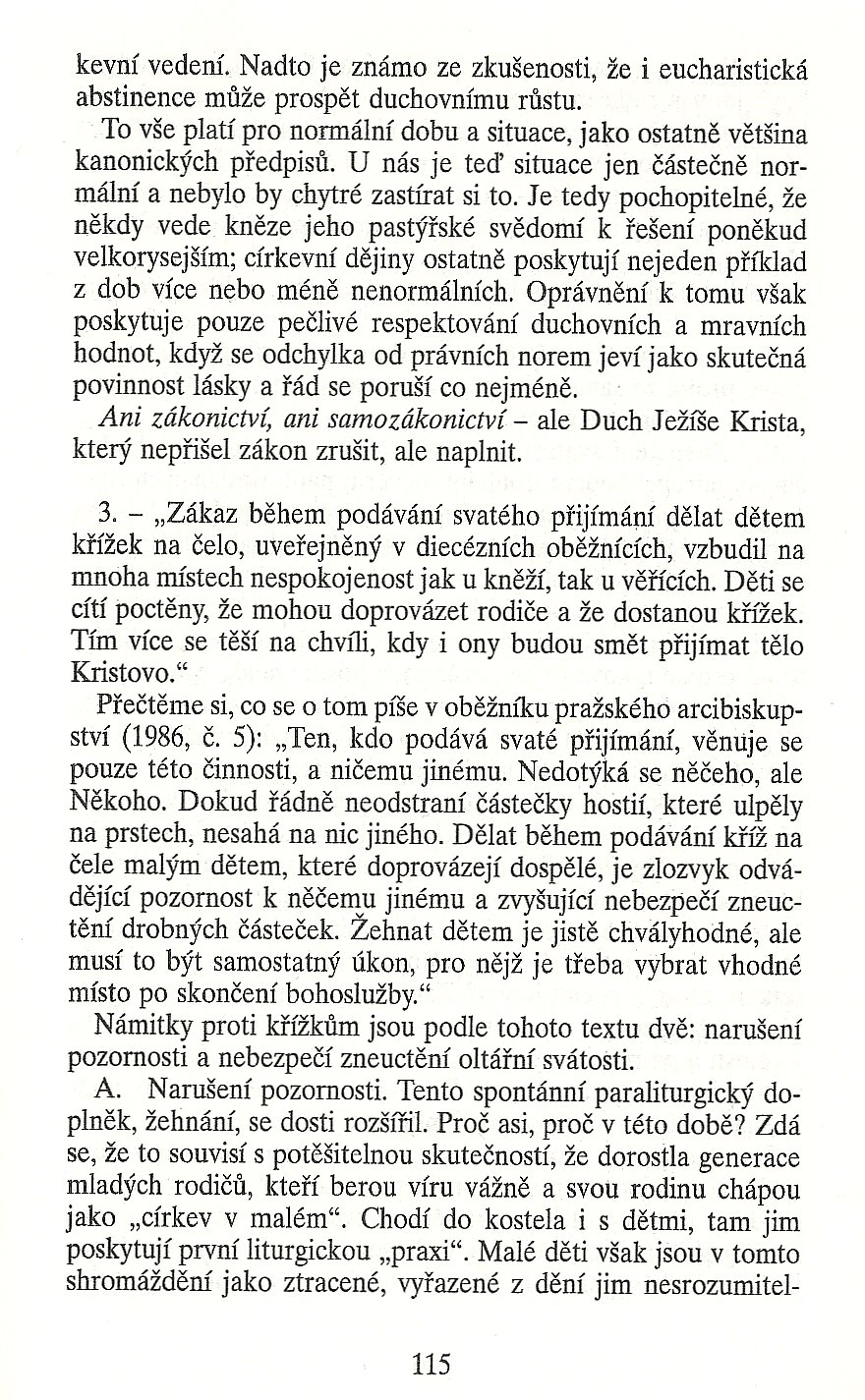 Slovo o této době / Otázky kolem svatého přijímání / strana 115