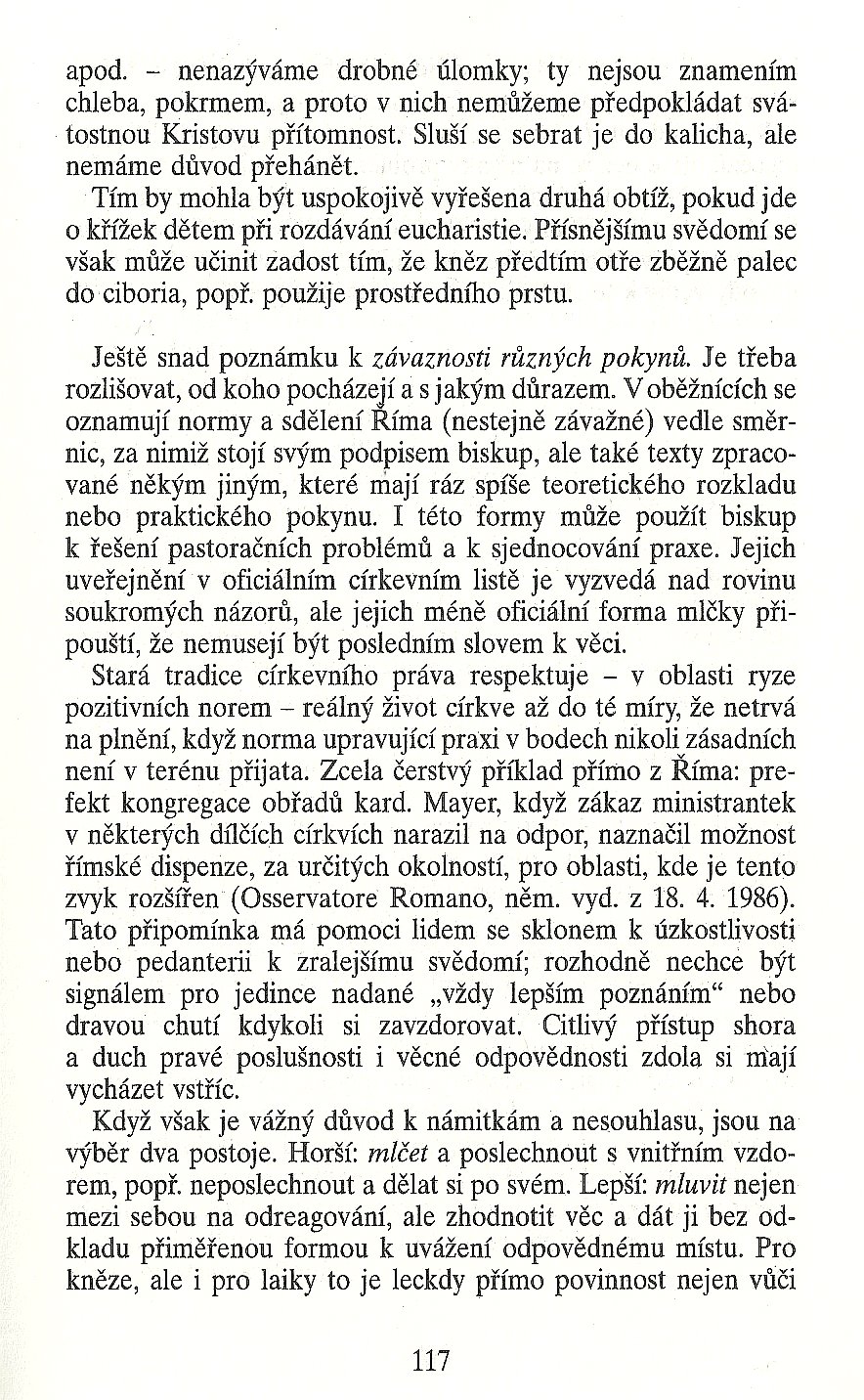 Slovo o této době / Otázky kolem svatého přijímání / strana 117