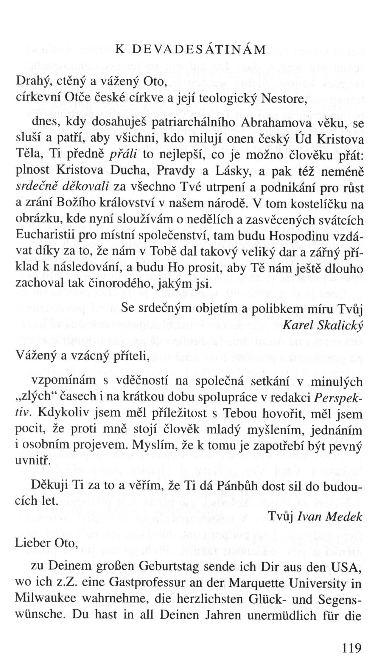 V zápasech za Boží věc / DOKUMENTY / K devadesátinám / strana 119