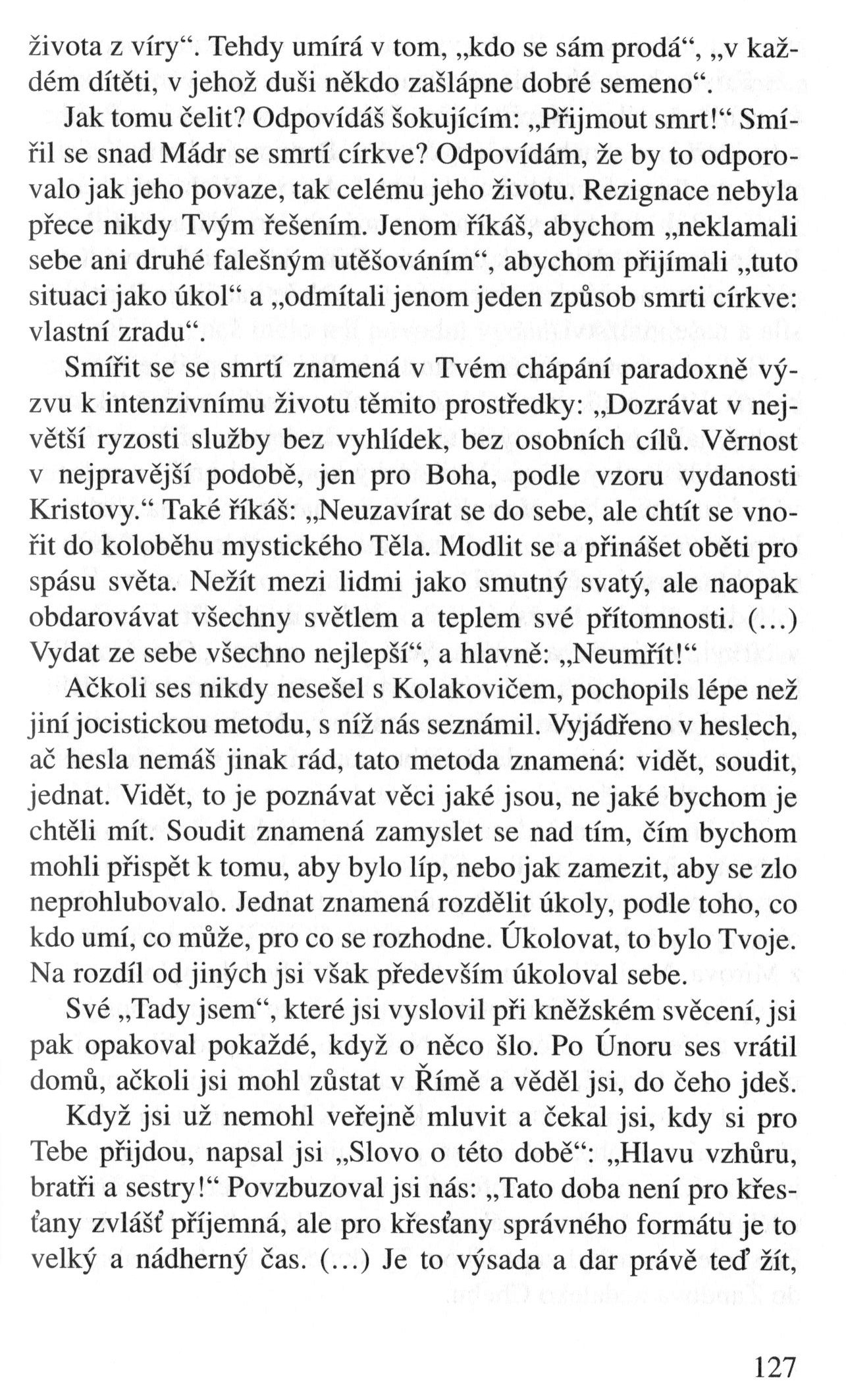 V zápasech za Boží věc / DOKUMENTY / K devadesátinám / strana 127