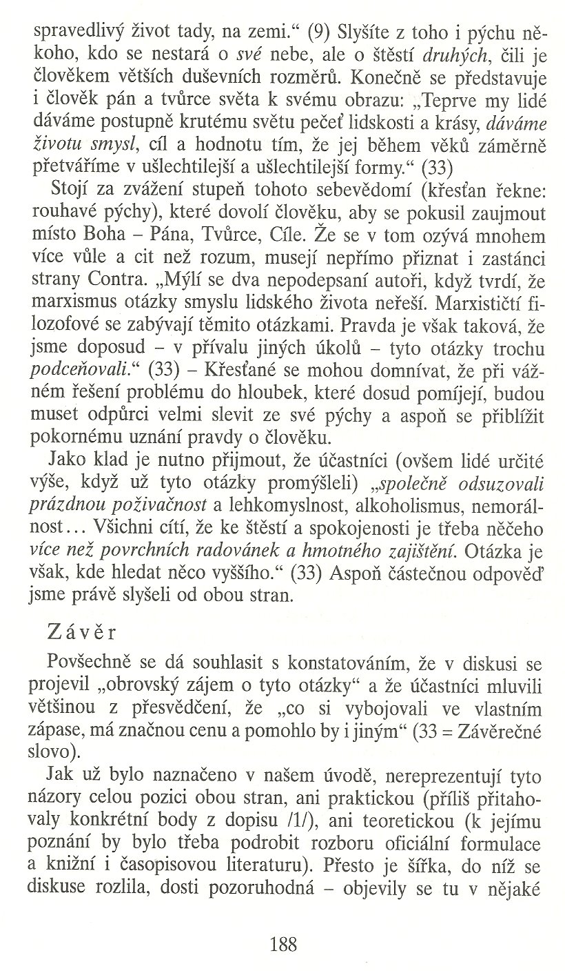 Slovo o této době / Pro et contra / strana 188