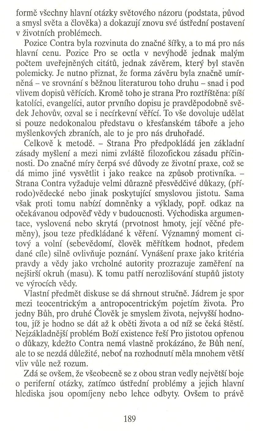 Slovo o této době / Pro et contra / strana 189