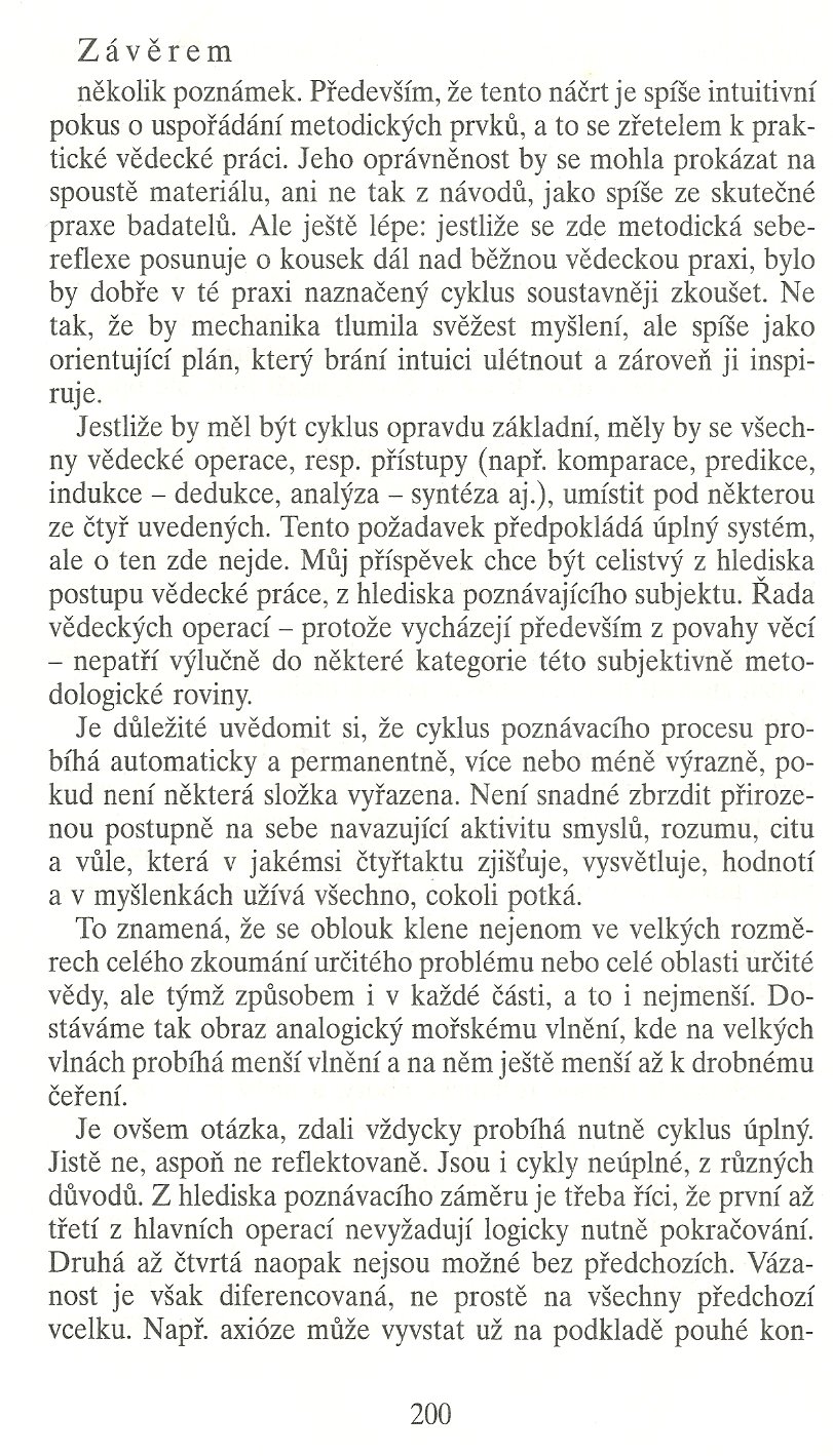 Slovo o této době / Základní cyklus vědeckého poznání / strana 200