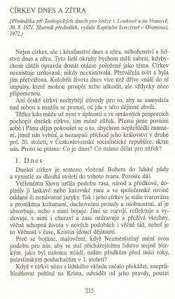 Slovo o této době / Církev dnes a zítra / strana 215