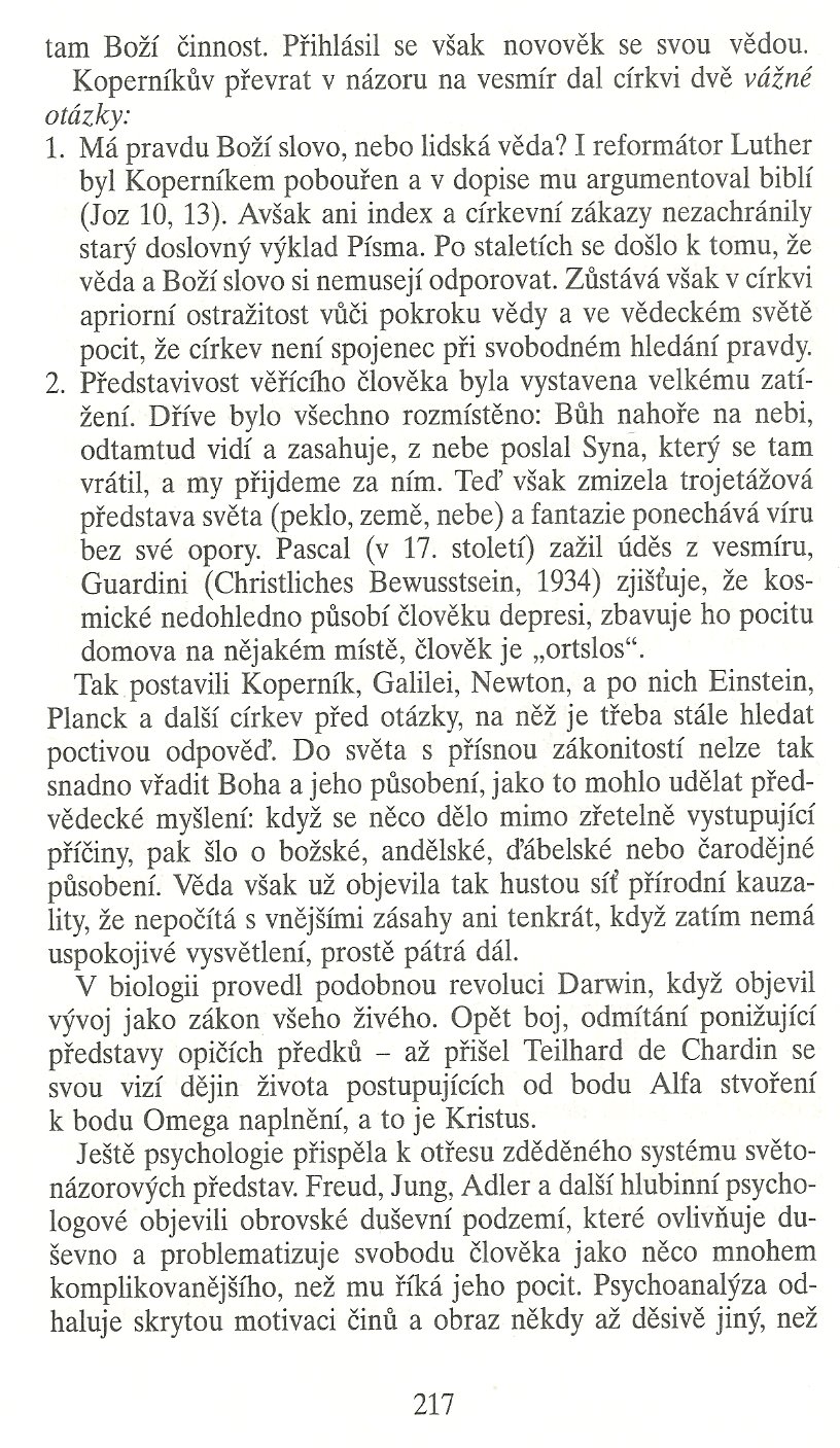 Slovo o této době / Církev dnes a zítra / strana 217