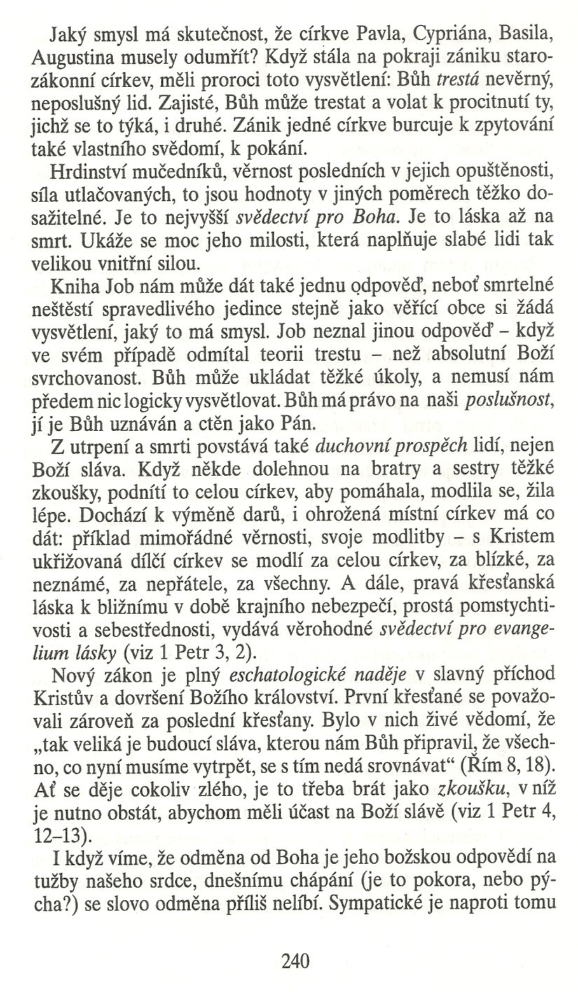 Slovo o této době / Modus moriendi církve / strana 240