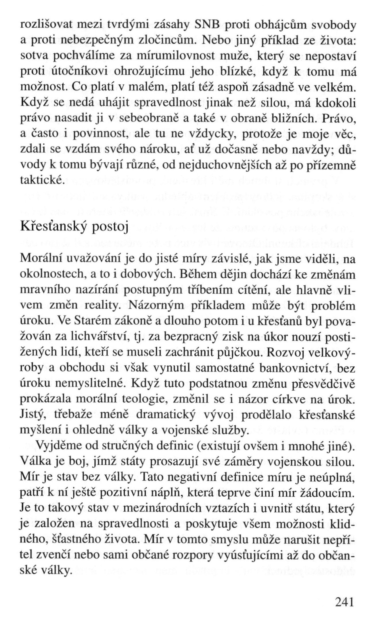 V zápasech za Boží věc / TEXTY / Válka – ano nebo ne? / strana 241