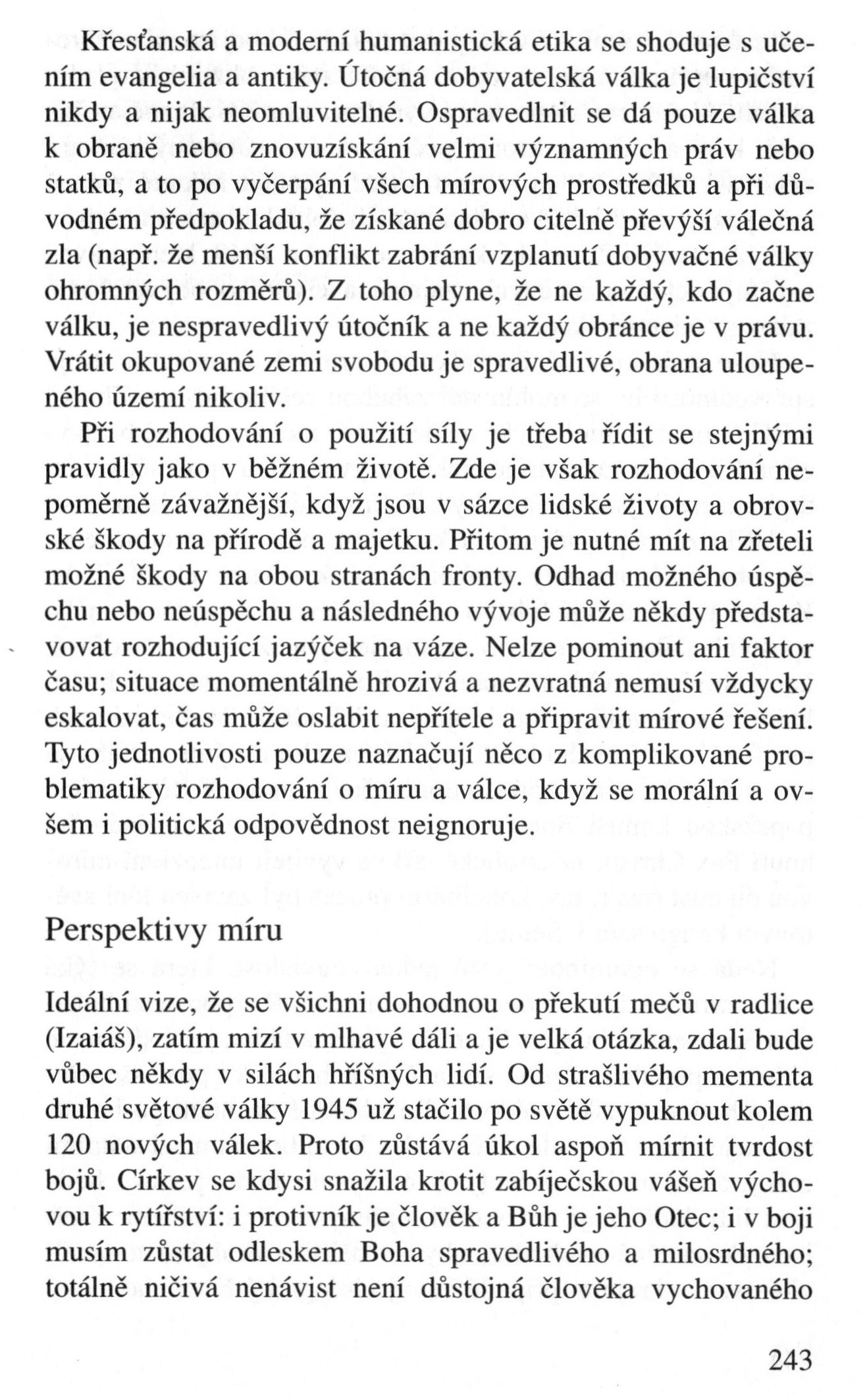 V zápasech za Boží věc / TEXTY / Válka – ano nebo ne? / strana 243