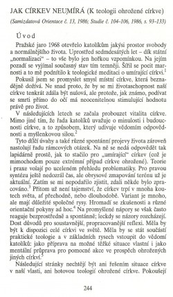 Slovo o této době / Jak církev neumírá (K teologii ohrožené církve) / strana 245